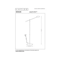 Lucide ANSELMO - Leeslamp - Ø 25 cm - LED Dimb. - 1x9W 3000K - Mat chroom Hot