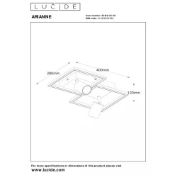 Lucide ARIANNE - Plafonnière - LED - 2xGeïntegreerde LED - 2xGU10 - Zwart Discount