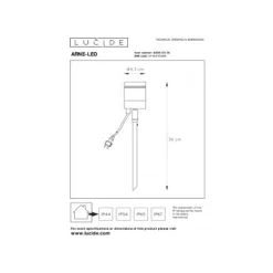 Lucide ARNE-LED - Tuinspot Buiten - Ø 6,3 cm - LED - GU10 - 1x5W 2700K - IP44 - Zwart Online