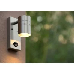 Lucide ARNE-LED - Wandspot Buiten - Ø 6,3 cm - LED - GU10 - 1x5W 2700K - IP44 - Mat chroom Discount