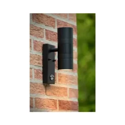 Lucide ARNE-LED - Wandspot Buiten - Ø 6,3 cm - LED - GU10 - 2x5W 2700K - IP44 - Zwart Discount