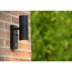 Lucide ARNE-LED - Wandspot Buiten - Ø 6,3 cm - LED - GU10 - 2x5W 2700K - IP44 - Zwart Discount