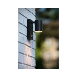 Lucide ARNE-LED - Wandspot Buiten - Ø 6,3 cm - LED - GU10 - 1x5W 2700K - IP44 - Zwart New