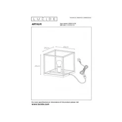 Lucide ARTHUR - Tafellamp - E27 - Zwart Hot