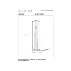 Lucide ARTHUR - Vloerlamp - E27 - Zwart Hot
