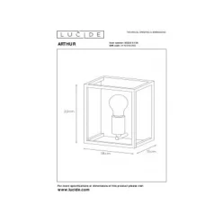 Lucide ARTHUR - Wandlamp - E27 - Zwart Discount