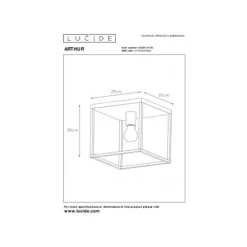 Lucide ARTHUR Plafonnier E27 40W Zwart