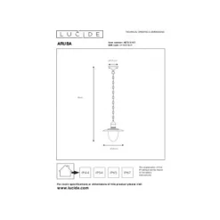 Lucide ARUBA - Hanglamp Buiten - Ø 25 cm - 1xE27 - IP44 - Roest bruin Clearance