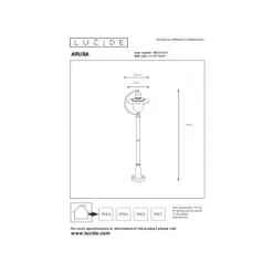 Lucide ARUBA - Lantaarnpaal Buiten - 1xE27 - IP44 - Roest bruin Best