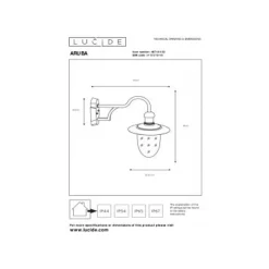 Lucide ARUBA - Wandlamp Buiten - Ø 25 cm - 1xE27 - IP44 - Zwart Online