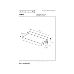 Lucide ATKIN - Bedlamp - LED - 1x5W 2700K - Met USB oplaadpunt - Zwart Clearance