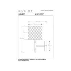 Lucide BASKETT - Wandlamp - 1xE27 - Zwart Sale