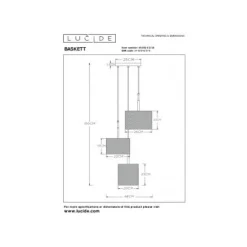 Lucide BASKETT Hanglamp 3xE27/40W Zwart/Hout Sale