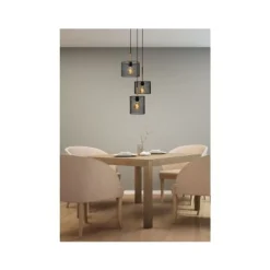 Lucide BASKETT Hanglamp 3xE27/40W Zwart/Hout Sale