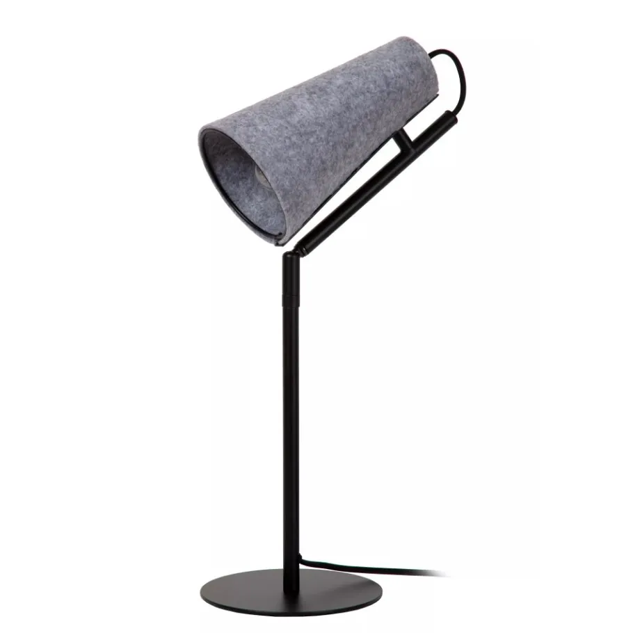Lucide BENSEN Tafellamp-Grijs-1xE27-40W-Vilt