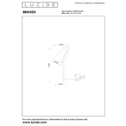 Lucide BENSEN Tafellamp-Grijs-1xE27-40W-Vilt