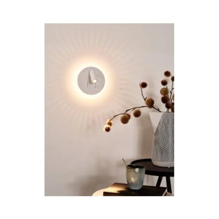 Lucide BENTJER - Wandlamp - Ø 14 cm - LED - 3000K - Wit Clearance