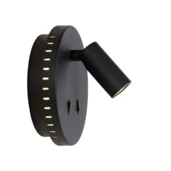 Lucide BENTJER - Wandlamp - Ø 14 cm - LED - 3000K - Zwart Sale