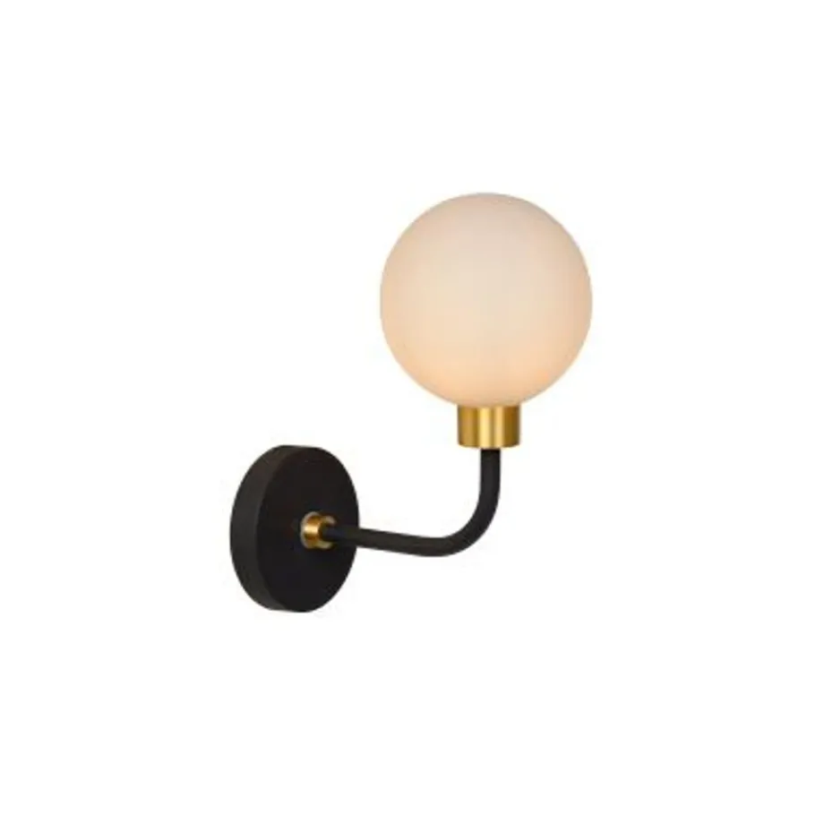Lucide BEREND - Wandlamp Badkamer - 1xG9 - IP44 - Zwart