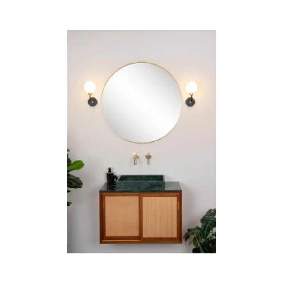Lucide BEREND - Wandlamp Badkamer - 1xG9 - IP44 - Zwart
