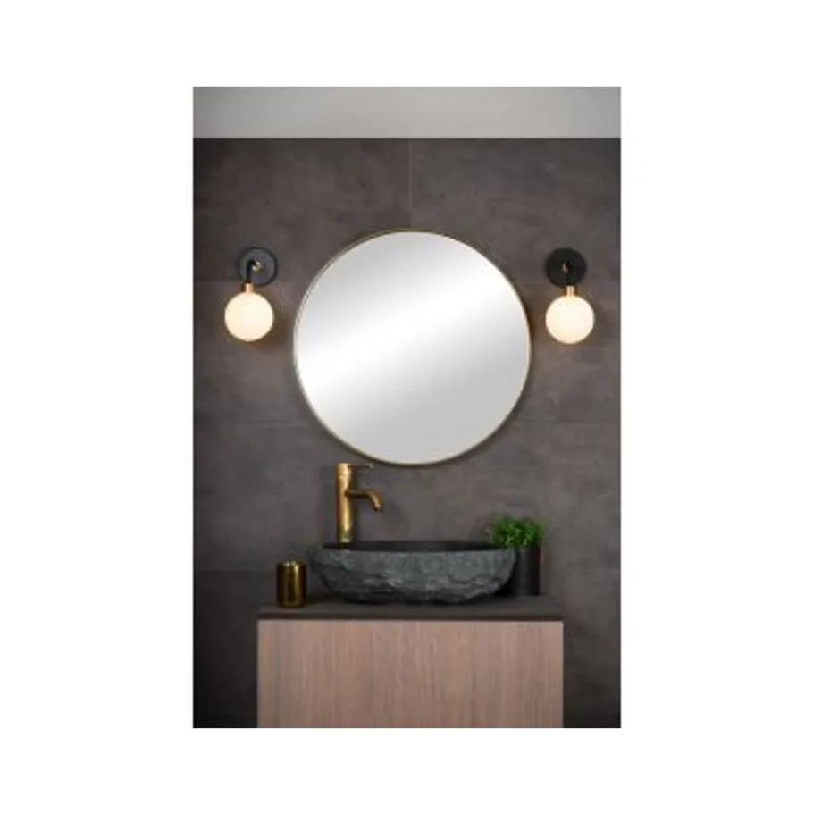 Lucide BEREND - Wandlamp Badkamer - 1xG9 - IP44 - Zwart