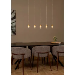 Lucide BERLIANE - Hanglamp - LED Dimb. - 5x4W 2700K - Met vervangbare LED-module - Transparant Online