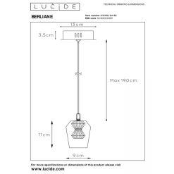 Lucide BERLIANE - Hanglamp - Ø 12 cm - LED Dimb. - 1x4W 2700K - Met vervangbare LED-module - Transparant Hot