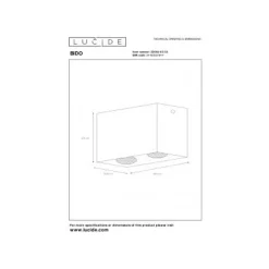 Lucide BIDO - Plafondspot - 2xGU10 - Zwart