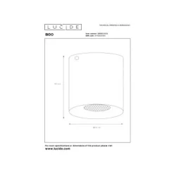 Lucide BIDO - Plafondspot - Ø 8 cm - 1xGU10 - Wit Hot