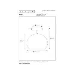Lucide BINK - Plafonnière - Ø 25 cm - 1xE27 - Blauw Clearance