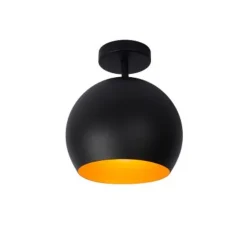 Lucide BINK - Plafonnière - Ø 25 cm - 1xE27 - Zwart Clearance