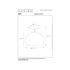 Lucide BINK - Plafonnière - Ø 25 cm - 1xE27 - Zwart Clearance