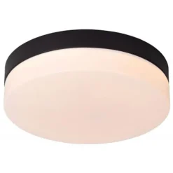 Lucide BISKIT Plafonnière Badk.-Zwart-Ø23-LED-12W-2700K Clearance