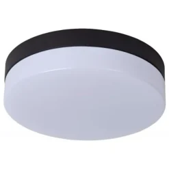 Lucide BISKIT Plafonnière Badk.-Zwart-Ø23-LED-12W-2700K Clearance