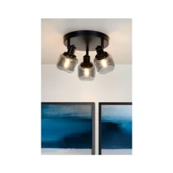 Lucide BJORN - Plafondspot - Ø 39 cm - 3xE14 - Zwart
