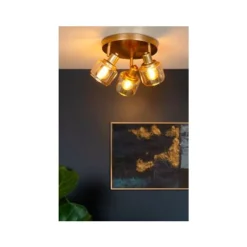 Lucide BJORN - Plafondspot - Ø 39 cm - 3xE14 - Mat Goud / Messing