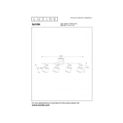 Lucide BJORN - Wandspot - 4xE14 - Zwart Outlet