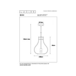 Lucide BODO - Hanglamp - Ø 38 cm - 1xE27 - Licht hout Clearance