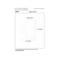 Lucide BONDI Wandspot-Wit-2xGU10-50W-Alumin. Best