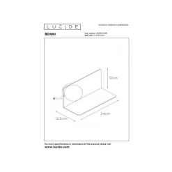 Lucide BONNI - Wandlamp - 1xG9 - Zwart Discount