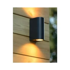 Lucide BOOGY - Wandspot Buiten - 2xGU10 - IP44 - Zwart