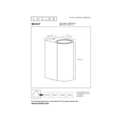 Lucide BOOGY - Wandspot Buiten - 2xGU10 - IP44 - Zwart Online
