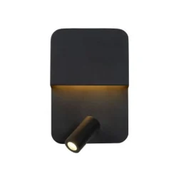 Lucide BOXER - Wandlamp - LED - 1x10W 3000K - Met USB oplaadpunt - Zwart Best