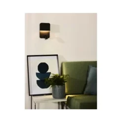 Lucide BOXER - Wandlamp - LED - 1x10W 3000K - Met USB oplaadpunt - Zwart Best