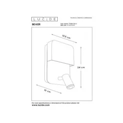 Lucide BOXER - Wandlamp - LED - 1x10W 3000K - Met USB oplaadpunt - Wit Online