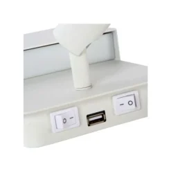 Lucide BOXER - Wandlamp - LED - 1x10W 3000K - Met USB oplaadpunt - Wit Online