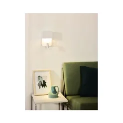 Lucide BOXER - Wandlamp - LED - 1x10W 3000K - Met USB oplaadpunt - Wit Online