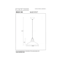 Lucide BRASSY-BIS - Hanglamp - Ø 31 cm - 1xE27 - Zwart Hot