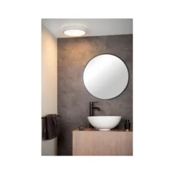 Lucide BRICE-LED - Plafonnière Badkamer - Ø 30 cm - LED Dimb. - 1x30W 3000K - IP44 - Wit New