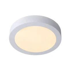 Lucide BRICE-LED - Plafonnière Badkamer - Ø 24 cm - LED Dimb. - 1x15W 3000K - IP44 - Wit Outlet